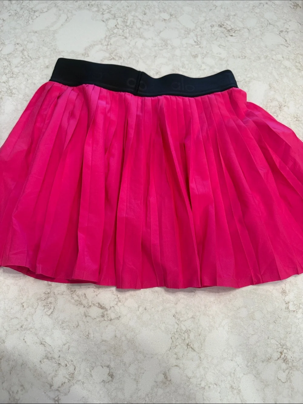 ALO Yoga Hot Pink Skater Skirt with Black Waistband